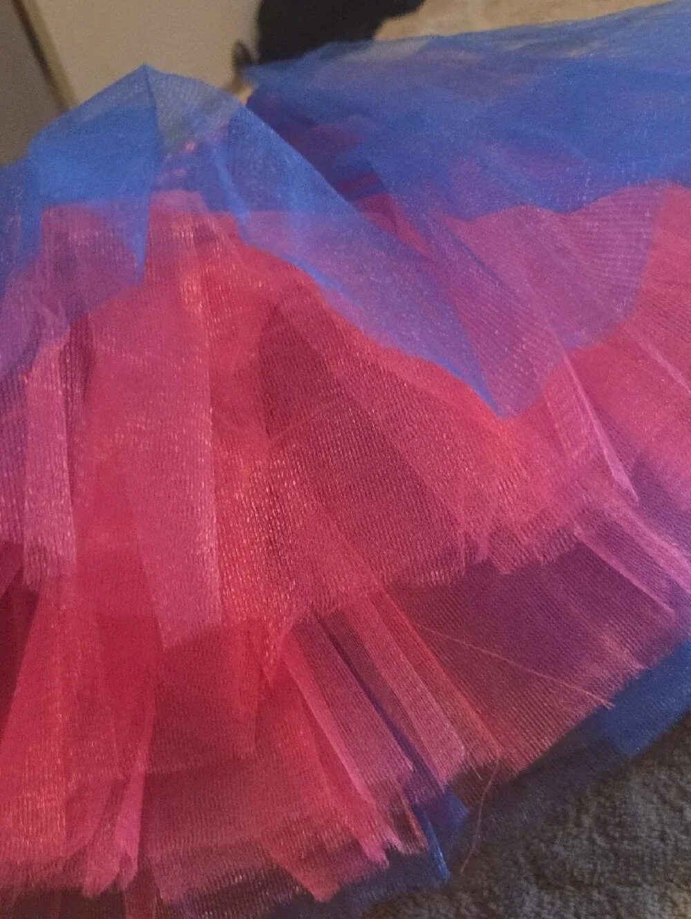 Girls 80s Neon Tutu Costume Set - Black Top with Pink, Purple & Blue Tulle Skirt
